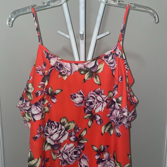 Red floral print dress - Picture 4 of 4